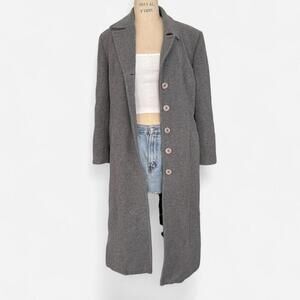 Vintage Cashmere & Wool Grey Trench Coat